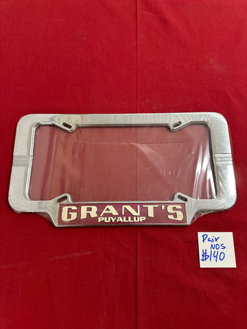 VINTAGE GRANTS PUYALLUP WASHING PAIR OF LICENSE PLATE FRAMES