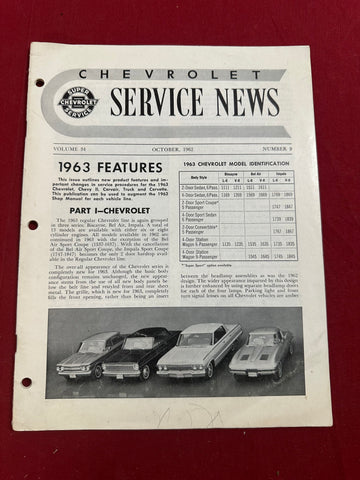 1963 CHEVROLET SERVICE NEWS