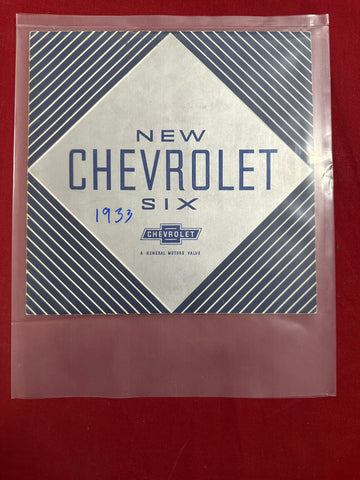 1933 CHEVROLET NEW SIX BOOKLET