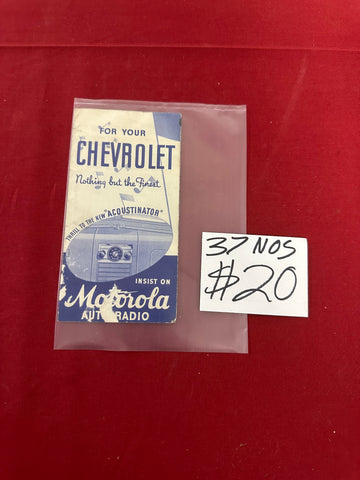 1937 CHEVROLET NOS BROCHURE