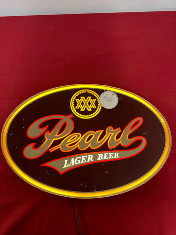 PEARL LAGER BEER LIGHT UP SIGN