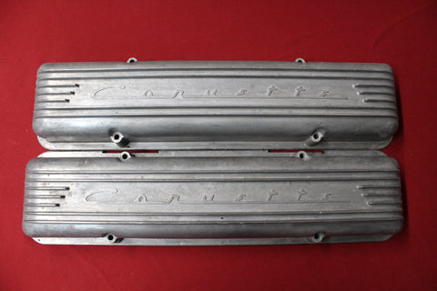 1956-1959 C2 GM CORVETTE 7 FIN VALVE COVERS STAGGERED HOLES