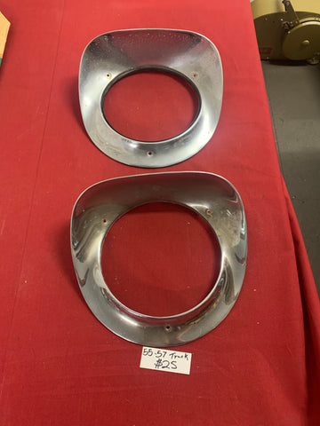 1955-57 CHEVROLET TRUCK HEADLIGHT BEZELS