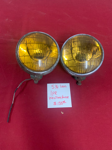 ONE PAIR OF 5 3/4 WESTING HOUSE LIGHTS AND LENS