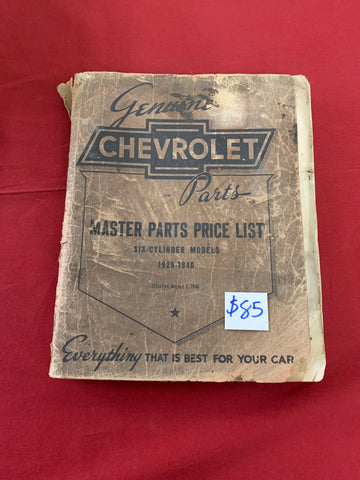 1929-40 CHEVROLET MASTER PARTS CATALOG